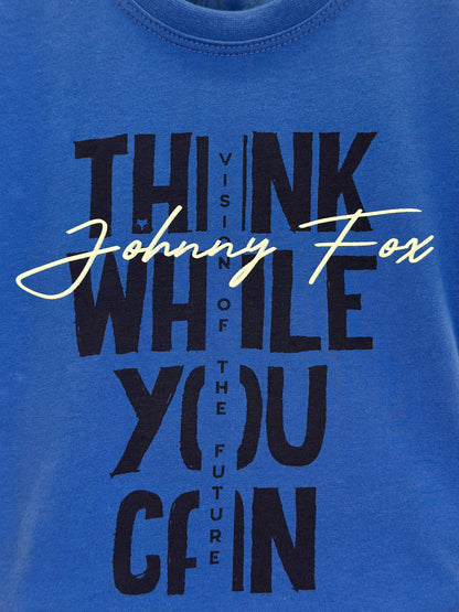 Conjunto Infantil  Camiseta Azul Royal e Bermuda Marinho - Little Johnny