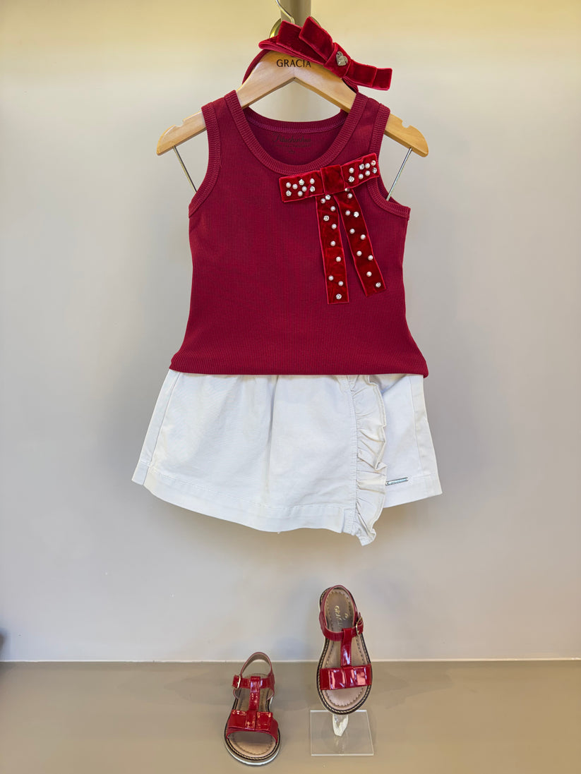 Saia-shorts Infantil Sarja Babadinho Bege - Pituchinhus