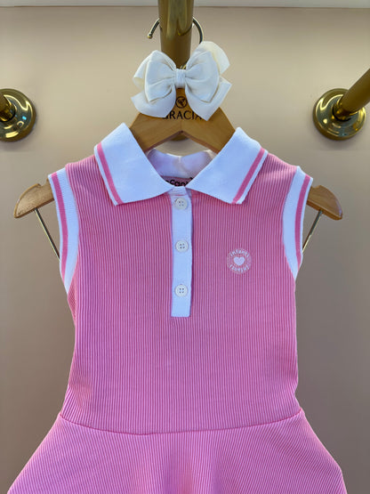Vestido Infantil Gola Polo Rosa - Infanti