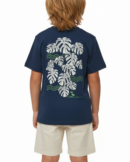 Camiseta Infantil Algodão Folhas - Dudes