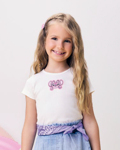 Blusa Infantil Patch Angel Off White - Momi