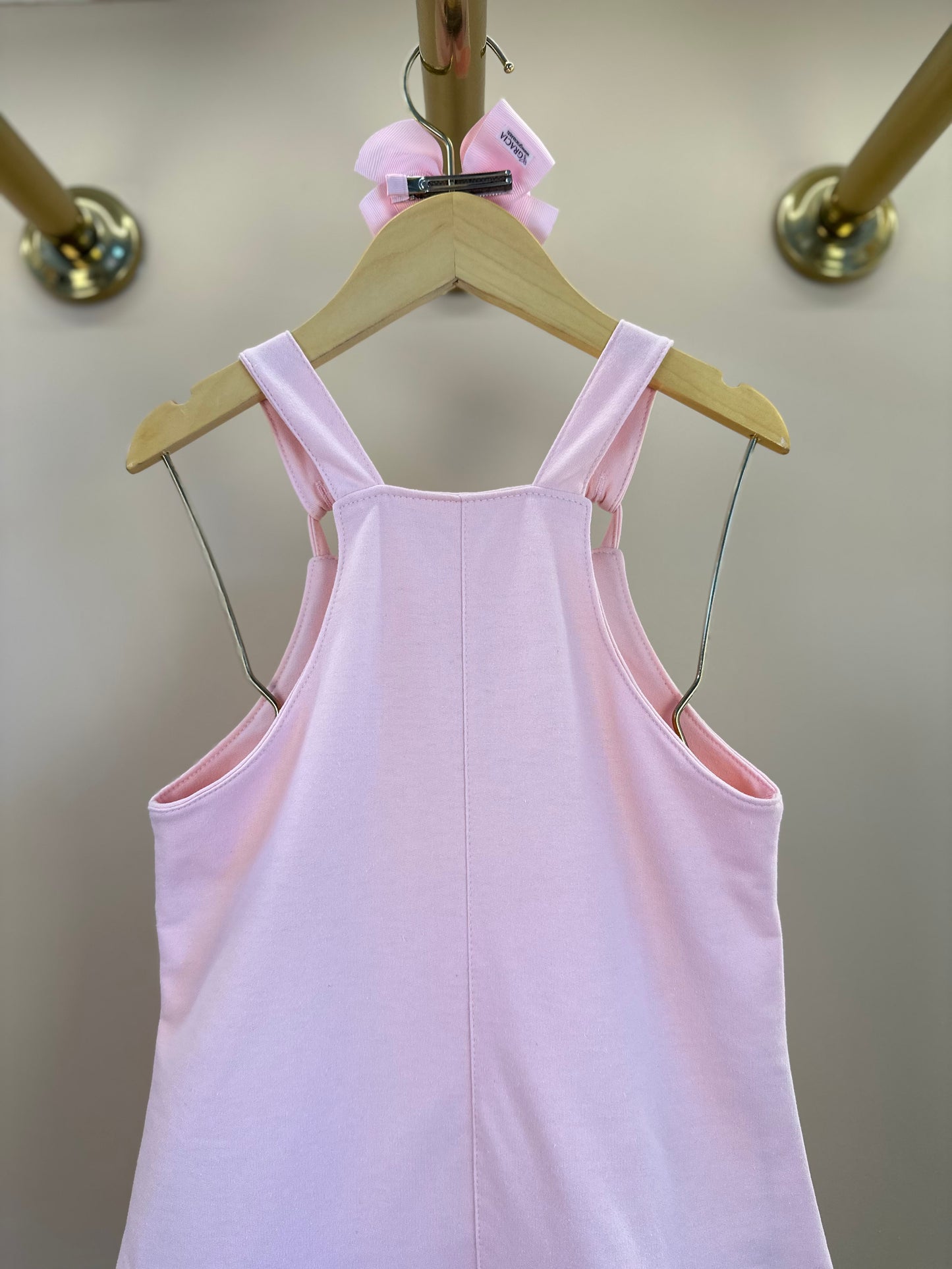 Salopete Infantil Rosa Ursinhos Com Blusa Golinha MC Off White - Gabriela Aquarela