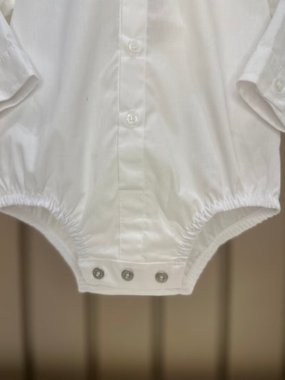 Camisa-body Bebê Algodão ML Branco - Dame