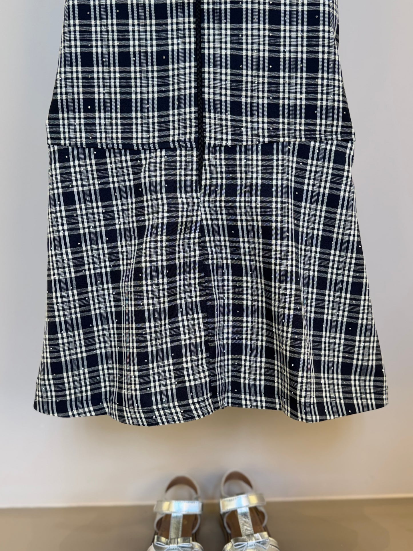 Vestido Infantil Alfaiataria Xadrez com Strass - Petit Cherie