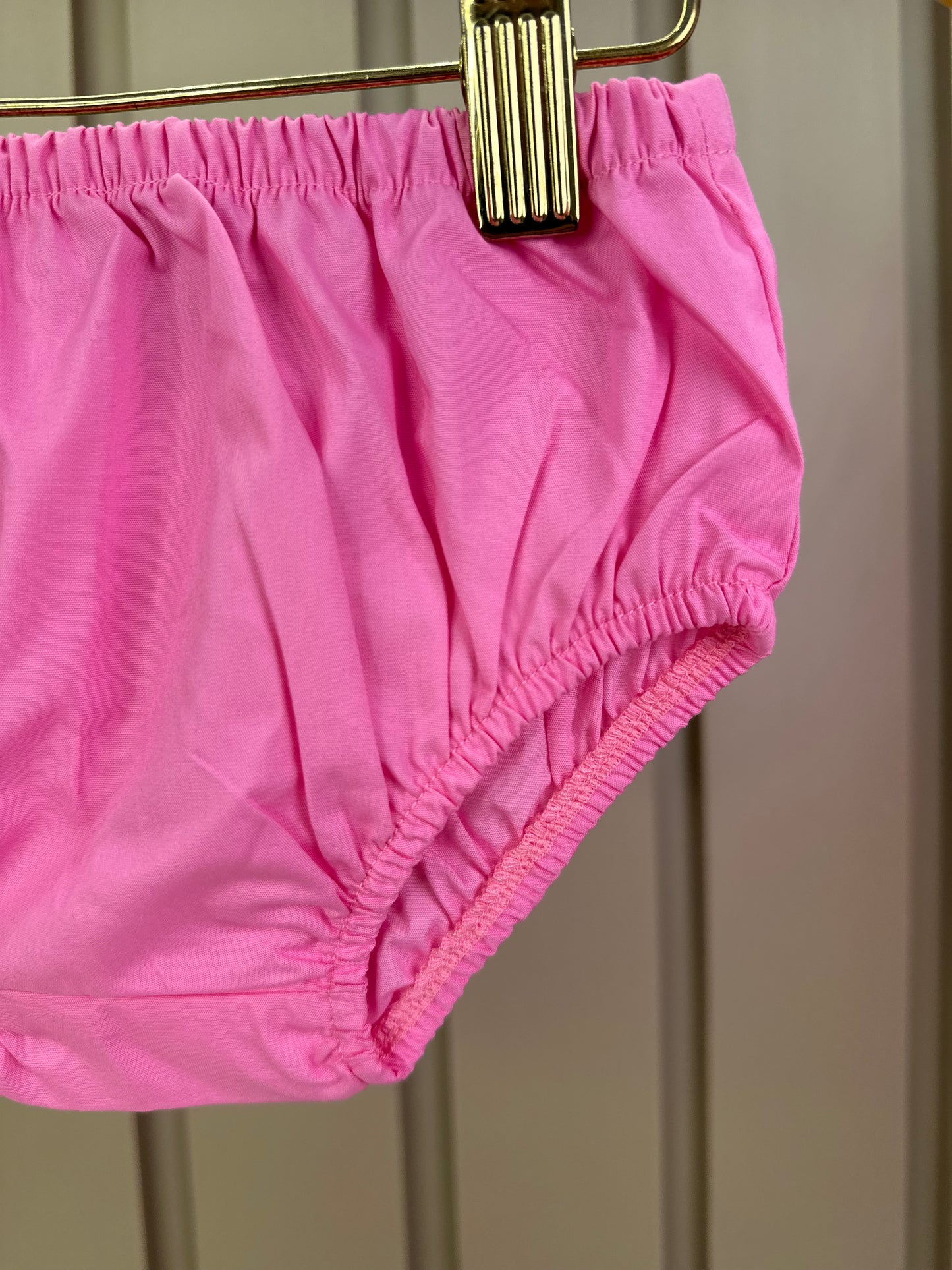 Vestido Bebê Algodão Com Calcinha E Gola Pregas Tricoline Pink - Um Mais Um