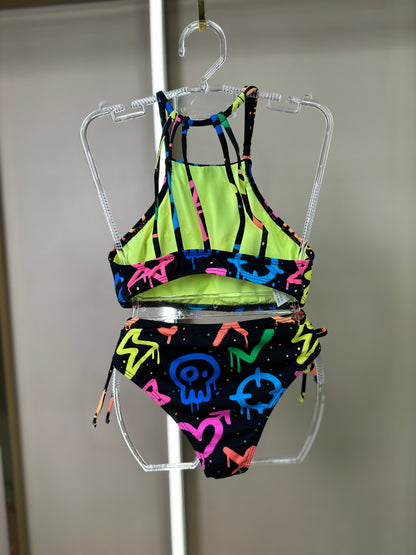 Biquíni Teen Cropped Sofia Grafite - Siri Kids