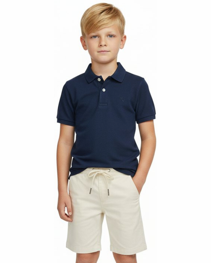 Polo Infantil Piquet Marinho - Dudes