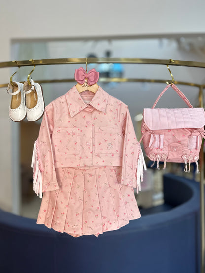 Jaqueta Infantil Franjas Mini Flores - Pituchinhus