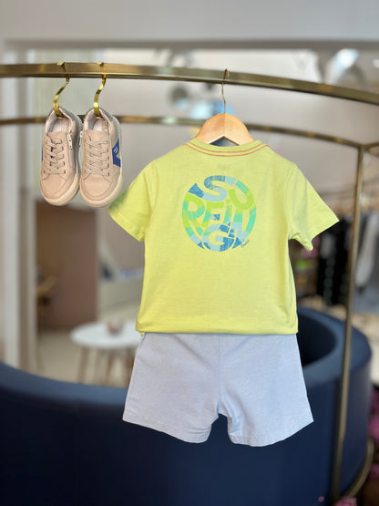Conjunto Infantil Camiseta de Algodão e Bermuda de Sarja Ecológica - Beabá