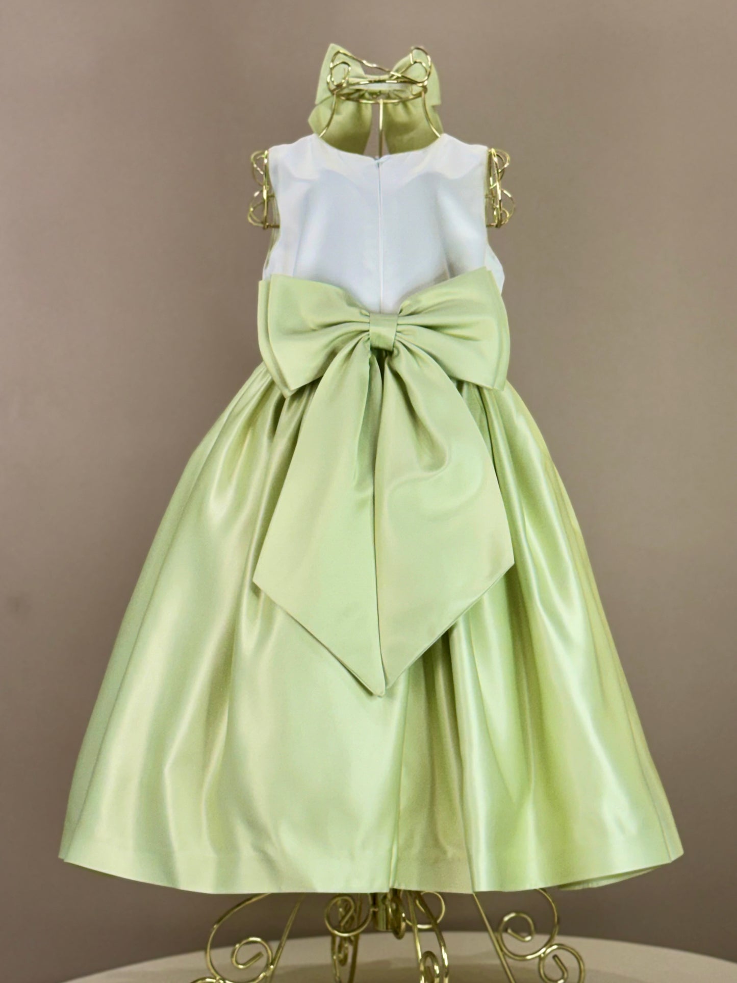 Vestido Infantil de Festa Lacinhos Verde Sininho - Mio Bebê