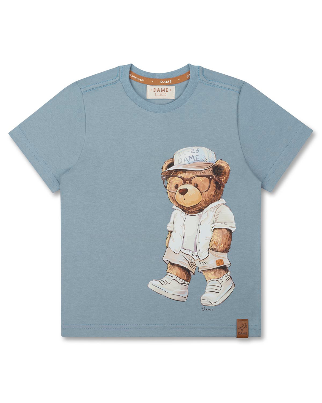 Conjunto Infantil Camiseta Teddy Sumer Delavê e Bermuda Moletom Algodão Linho - Dame