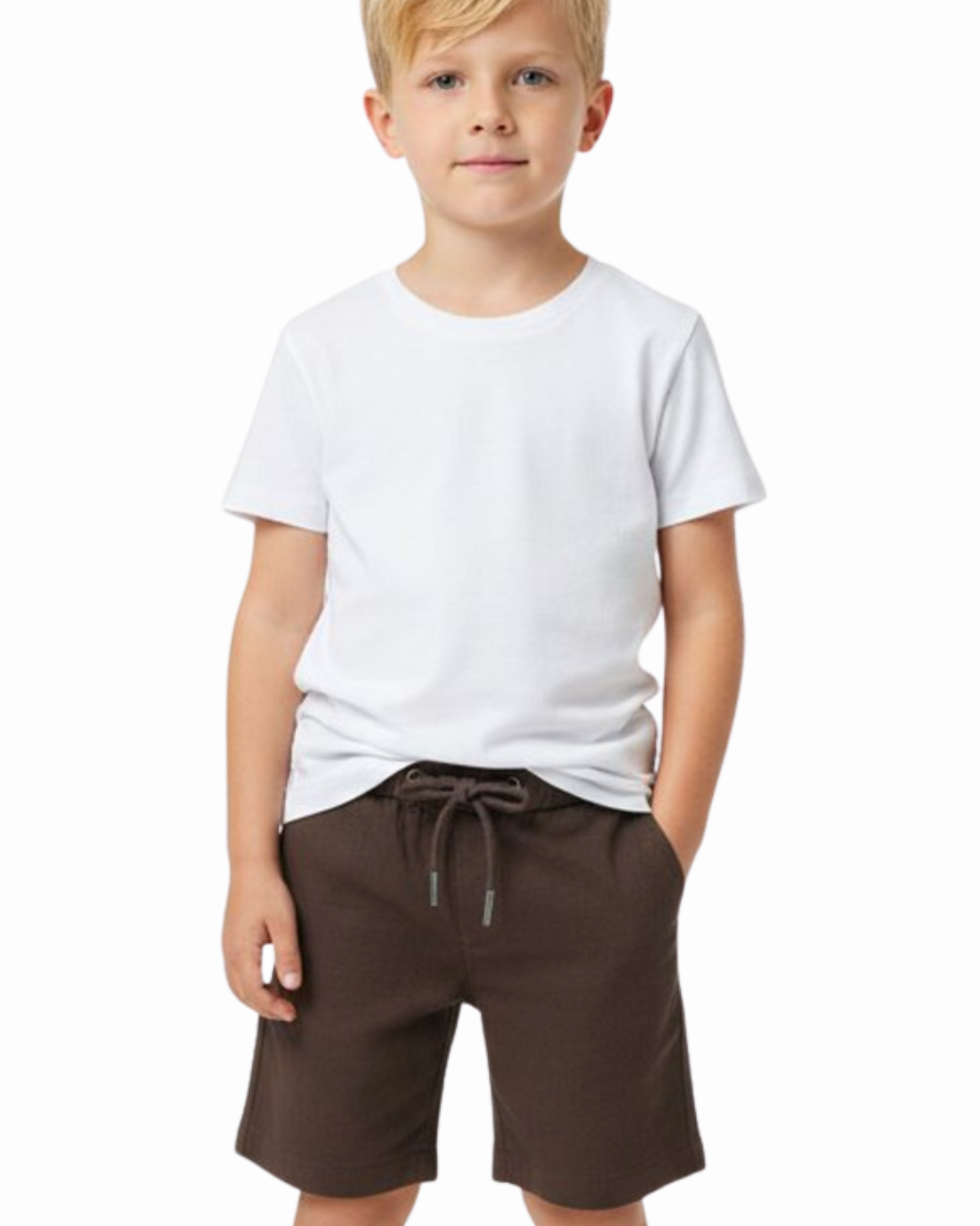 Bermuda Infantil Linho Marrom - Dudes