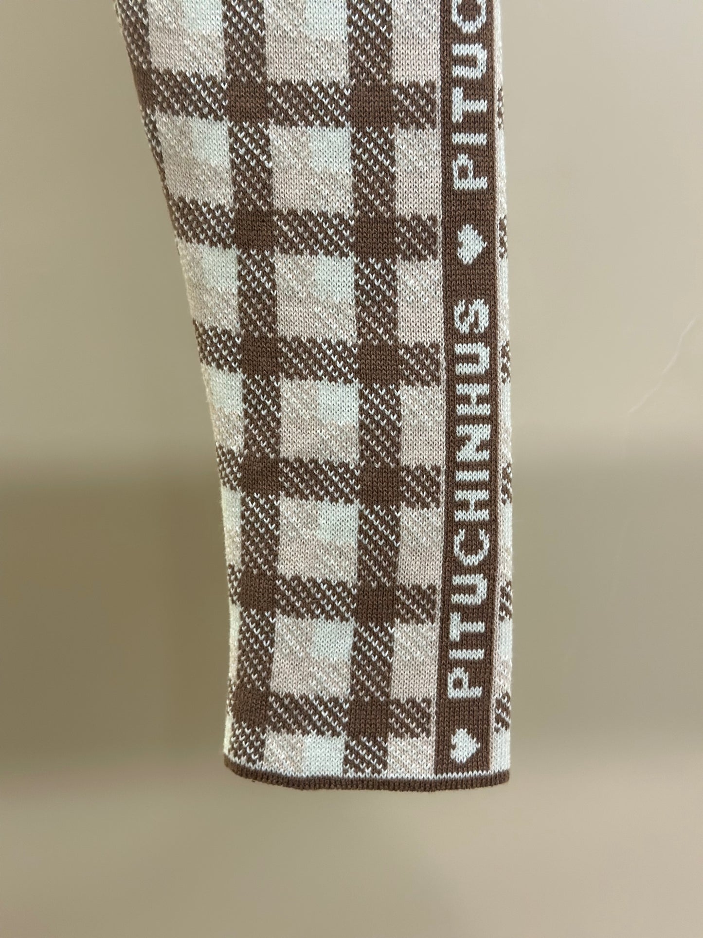 Legging Infantil Tricot Xadrez Marrom Marroque - Pituchinhus