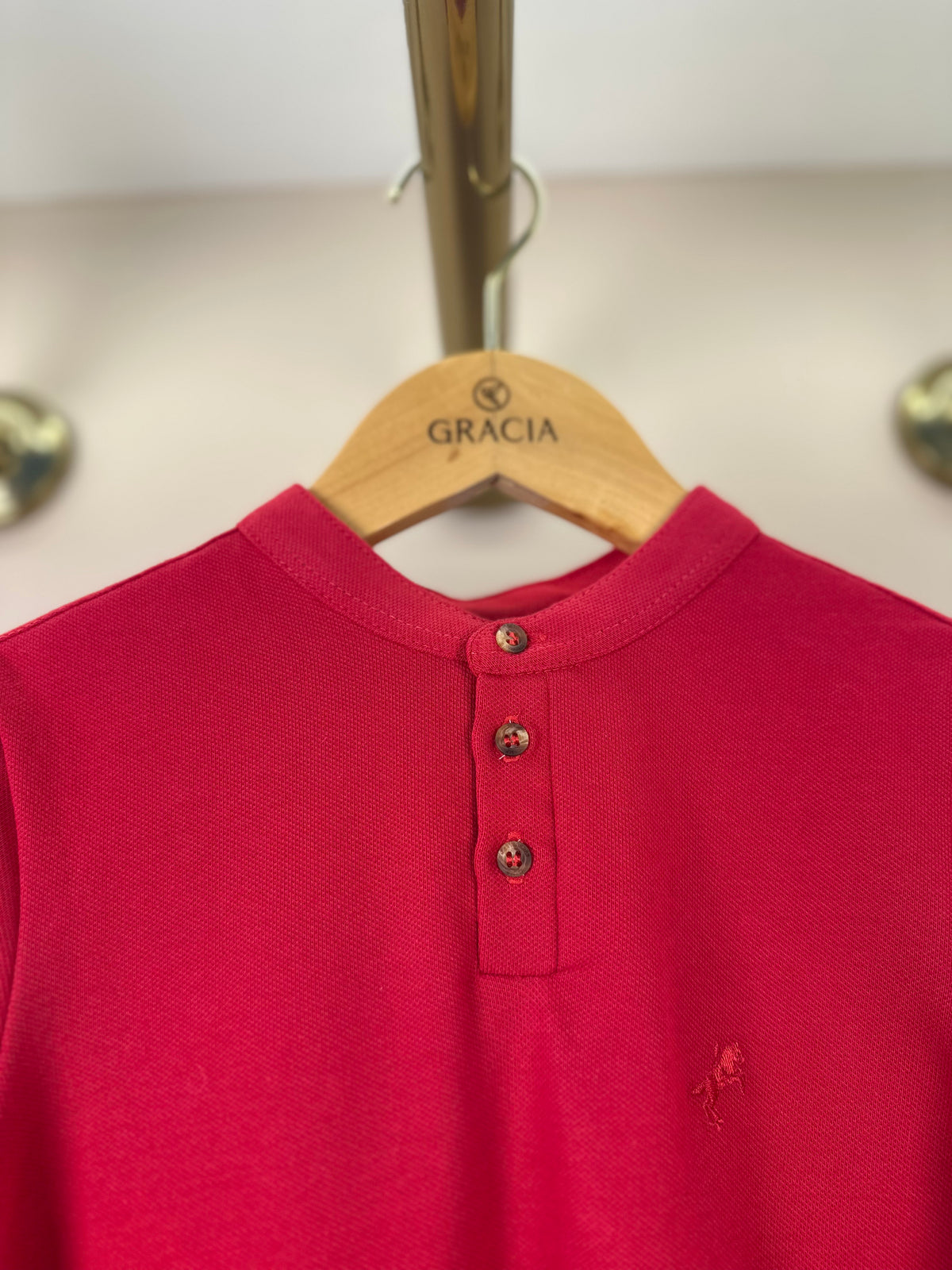 Polo Infantil Piquet Cavalo Bordado Vermelho - Dame