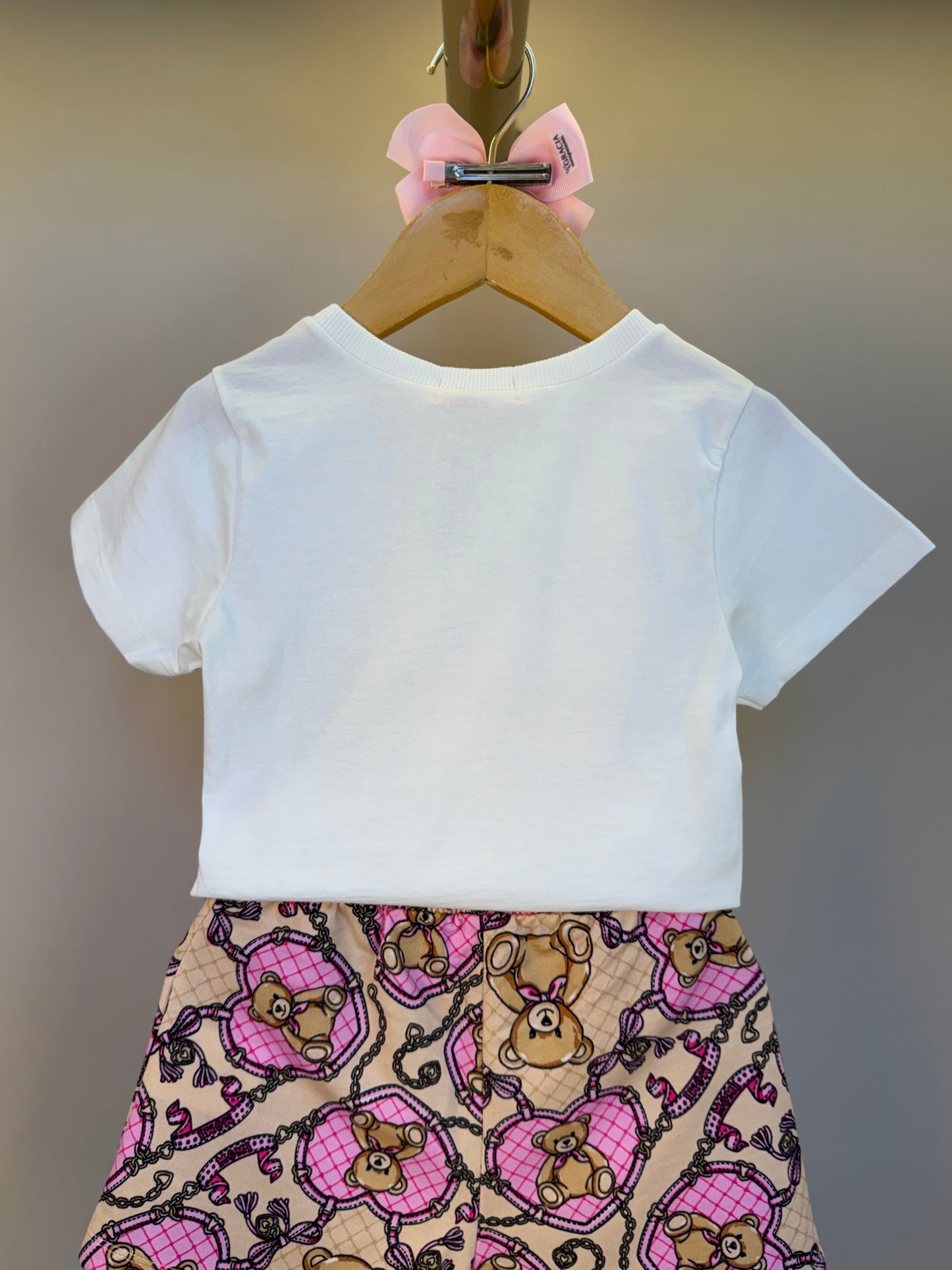 Conjunto Infantil Blusa de Ursinha com Strass e Shorts Ursinhas - Momi