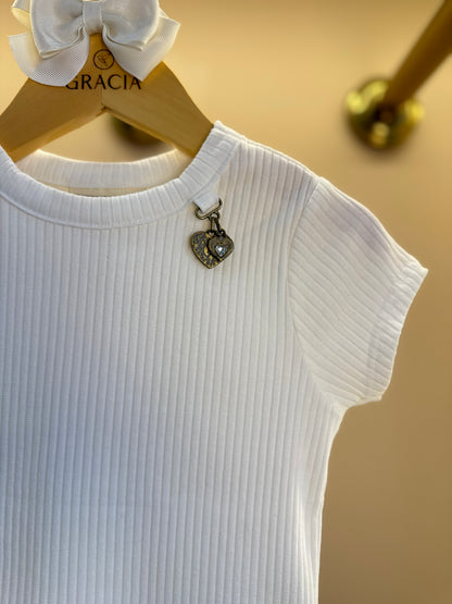 Blusa Infantil Essentials Canelada Off White - Animê