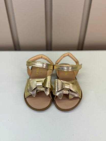 Sandália Infantil Manu Laço Velcro Dourada - Gracia