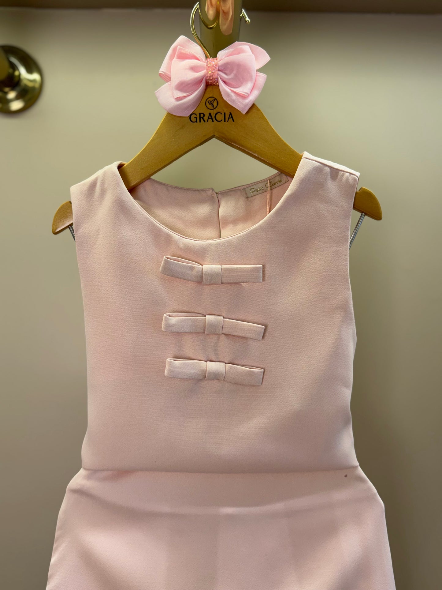 Conjunto Infantil Alfaiataria Blusa Lacinhos e Saia Salmão - Petit Cherie
