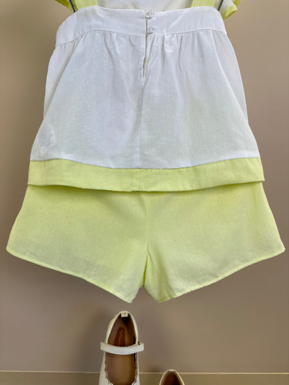 Conjunto Infantil Blusa Bordado Laços e Shorts Babadinho Amarelo - Petit Cherie