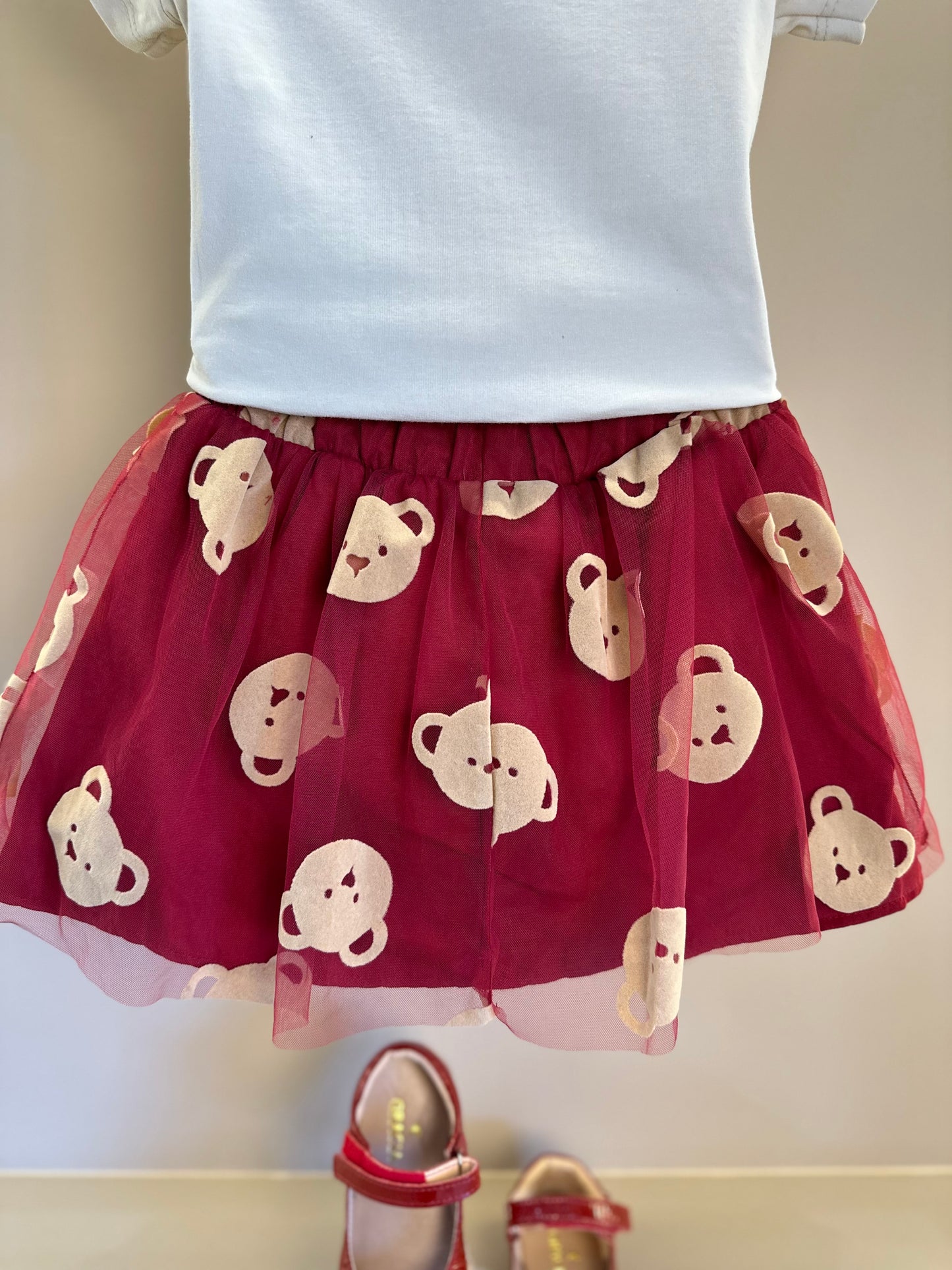 Conjunto Infantil Blusa  New Real Ursa e Saia de Tule Ursas - Momi