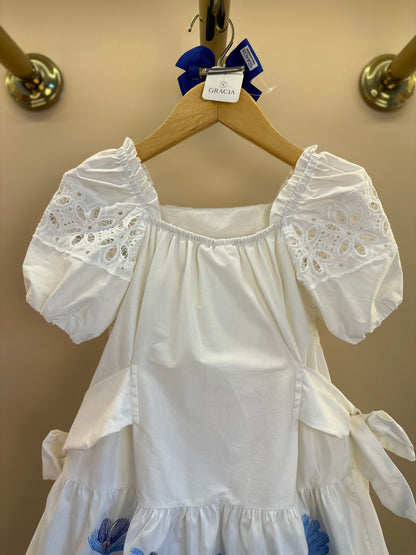 Vestido Infantil Flores Azuis - Animê