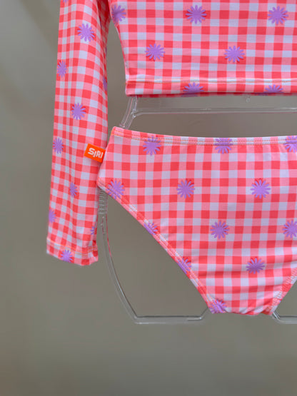 Biquíni Infantil Trio Cropped ML Lara Aplic Hot Est Piquenique - Siri Kids