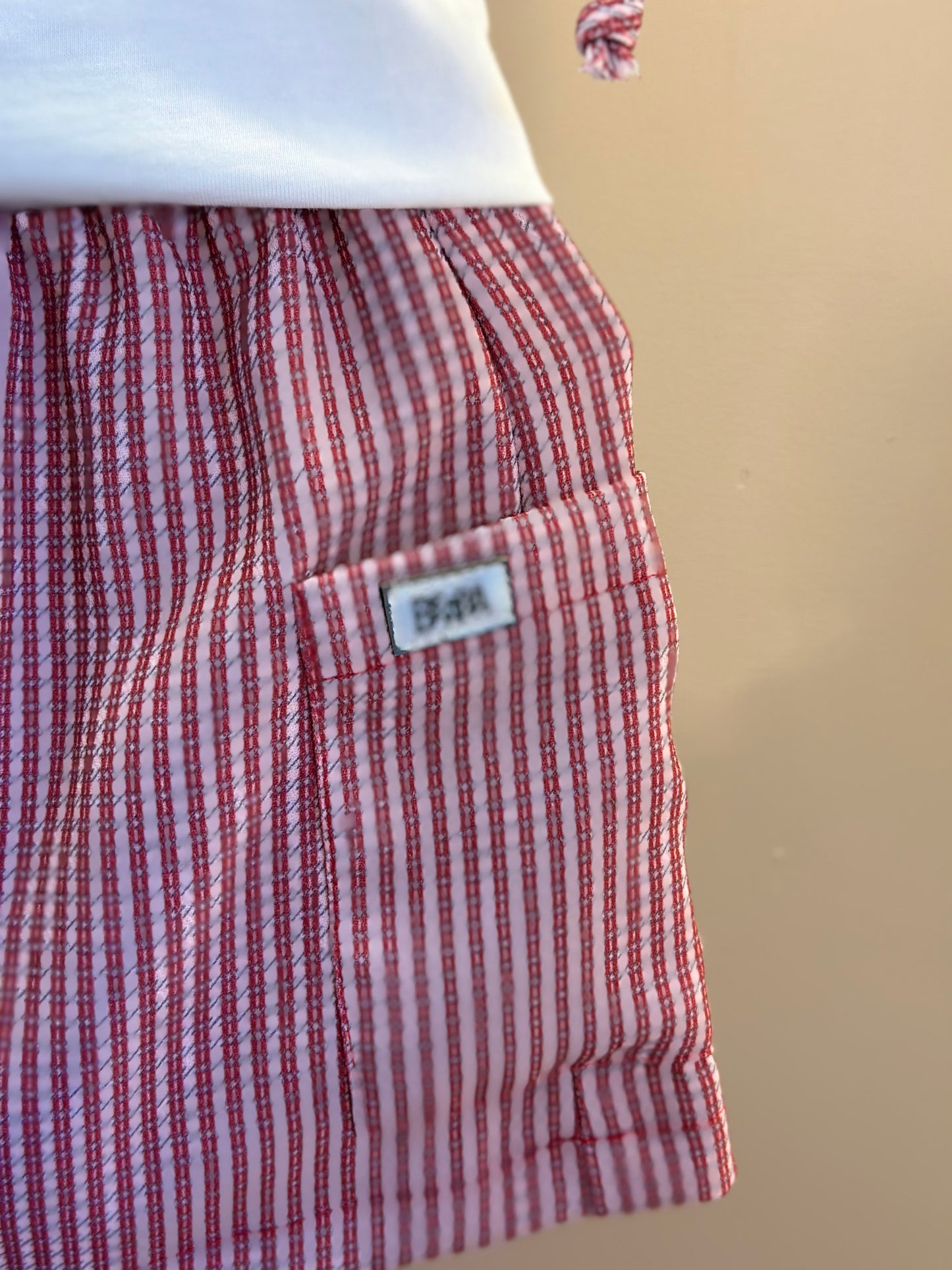 Conjunto Infantil Blusa Algodão Lacinhos Mangas e Saia Sarja Xadrez Vermelho - Beabá