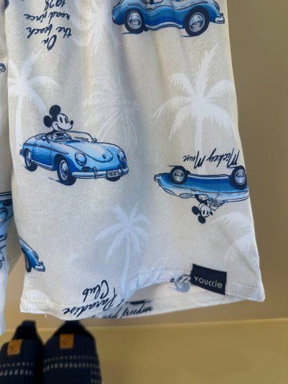 Conjunto Infantil T - Shirt Mickey Mouse e Bermuda Estampa Carros Clássicos - Youccie
