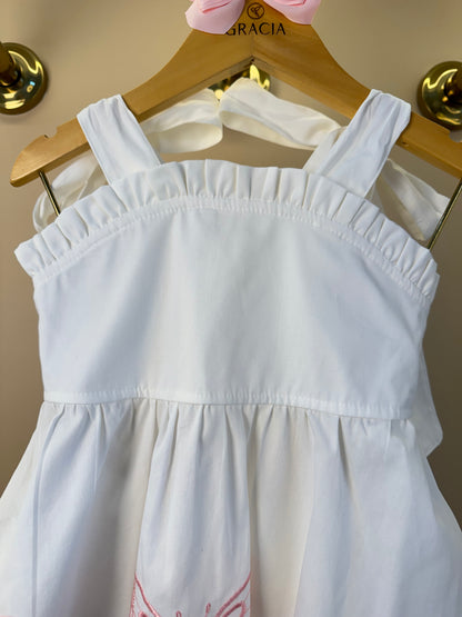 Conjunto Infantil Blusa Com Bordado Rechilieu de Borboleta na Barra e Shorts Tricoline - Luluzinha