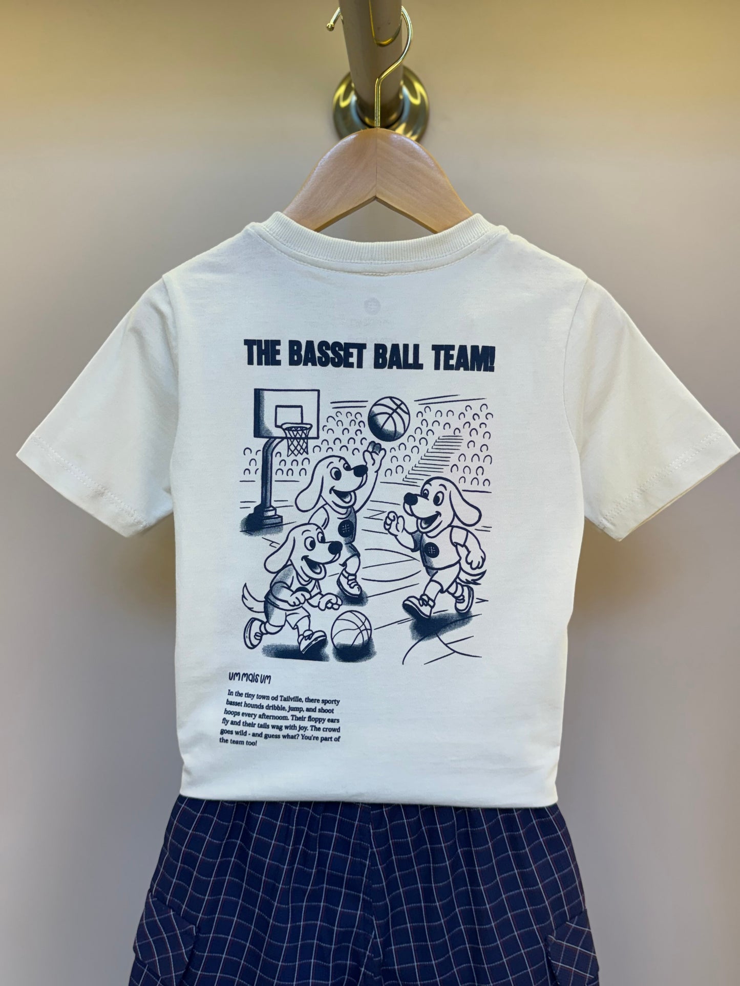 Conjunto Bebê Camiseta Com Estampa E Bermuda Sarja Listrada Marinho - Um Mais Um