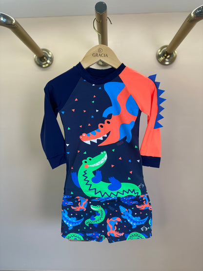 Conjunto Bebê Blusa de Proteção e Sunga Lucas Croc - Siri Kids