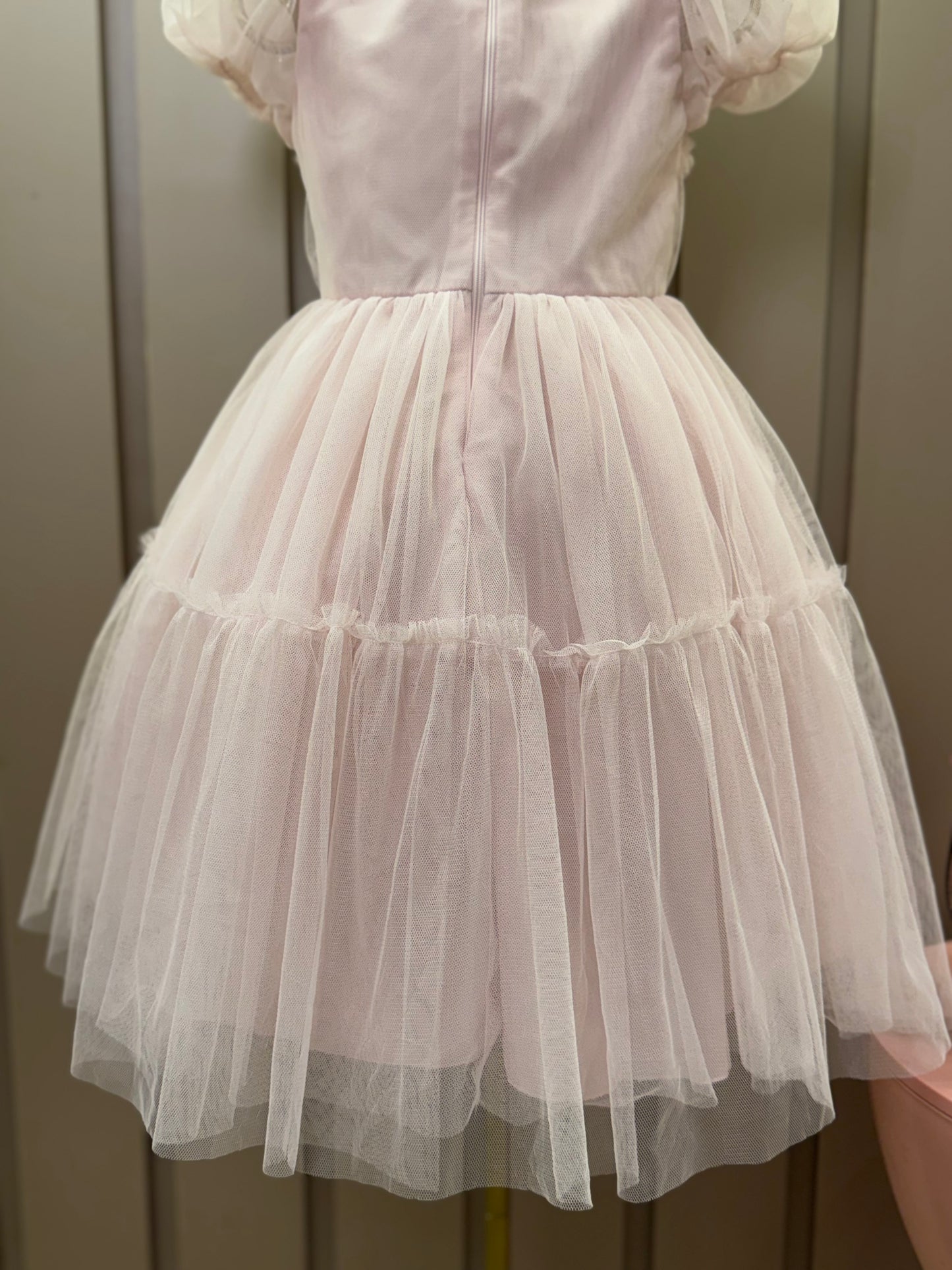 Vestido Infantil Festa Tule Rosa Borboletas 3D - Petit Cherie