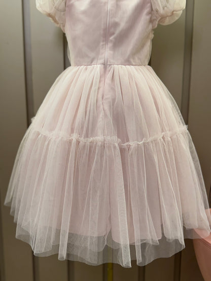 Vestido Infantil Festa Tule Rosa Borboletas 3D - Petit Cherie