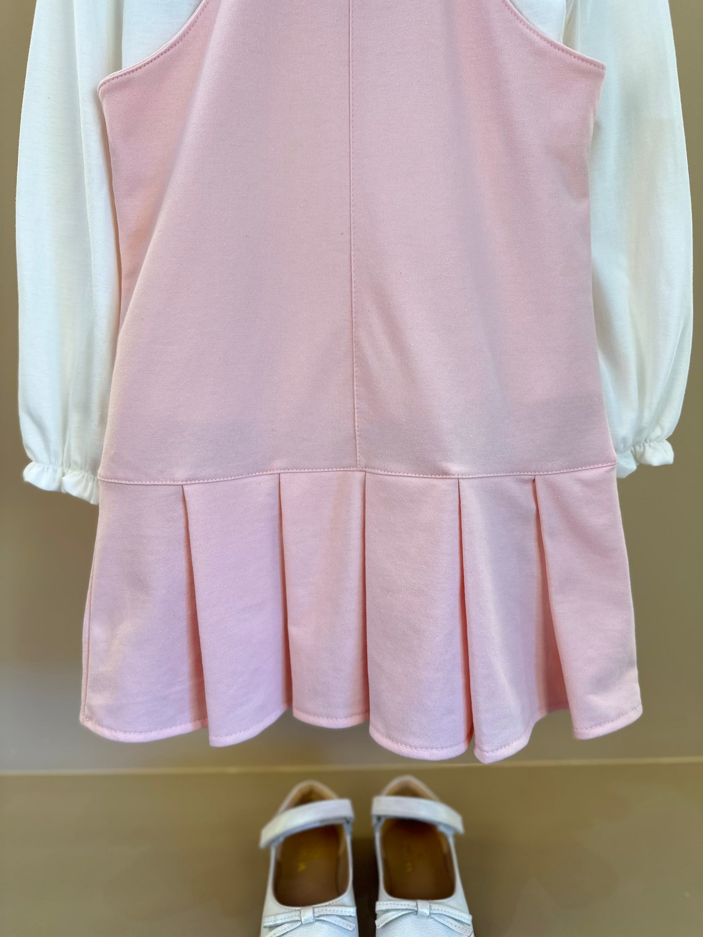 Salopete Infantil Rosa Ursinhos Com Blusa Golinha MC Off White - Gabriela Aquarela