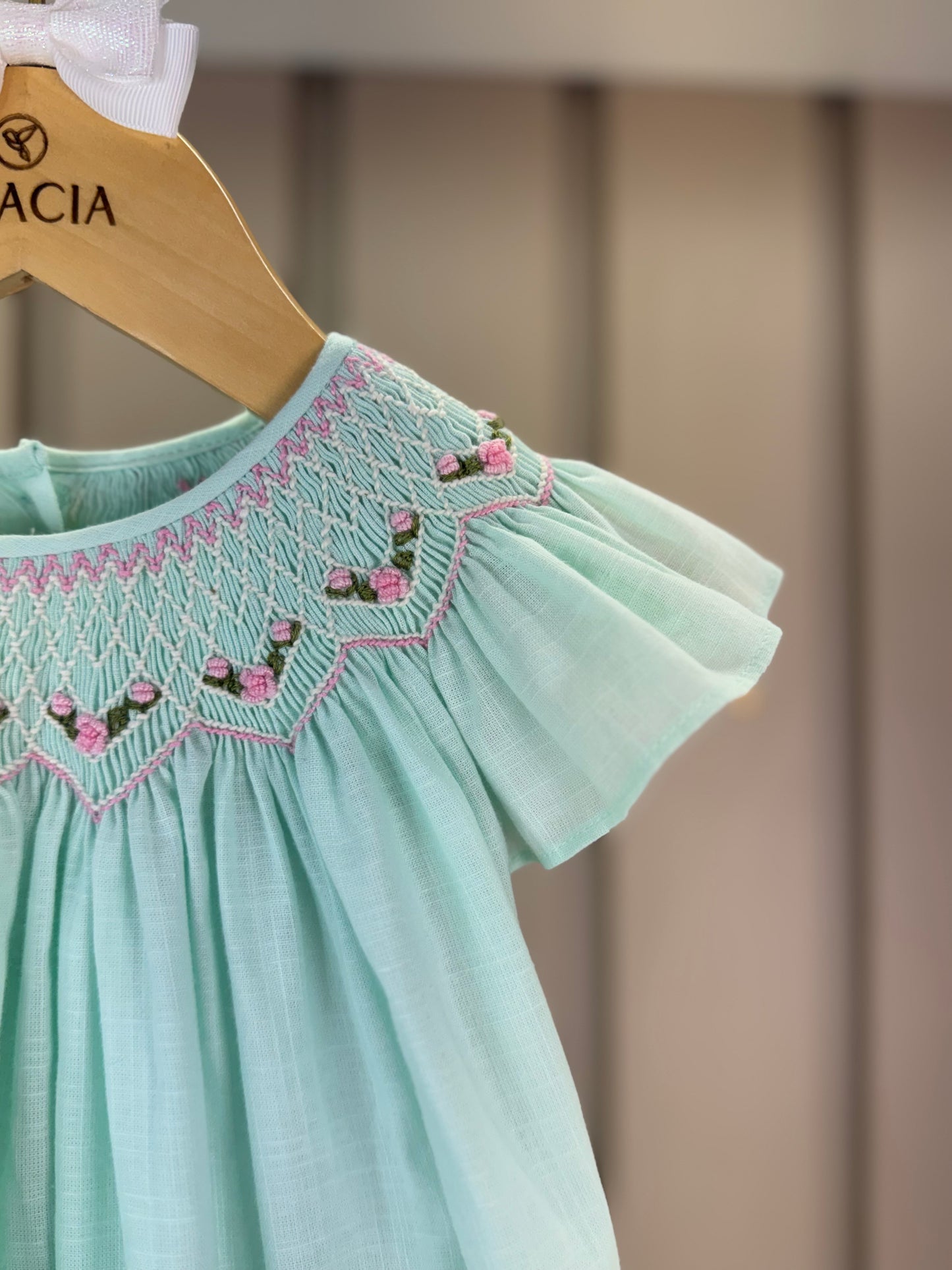 Batinha Bebê Algodão Bordado Serena Verde Claro - Gracia