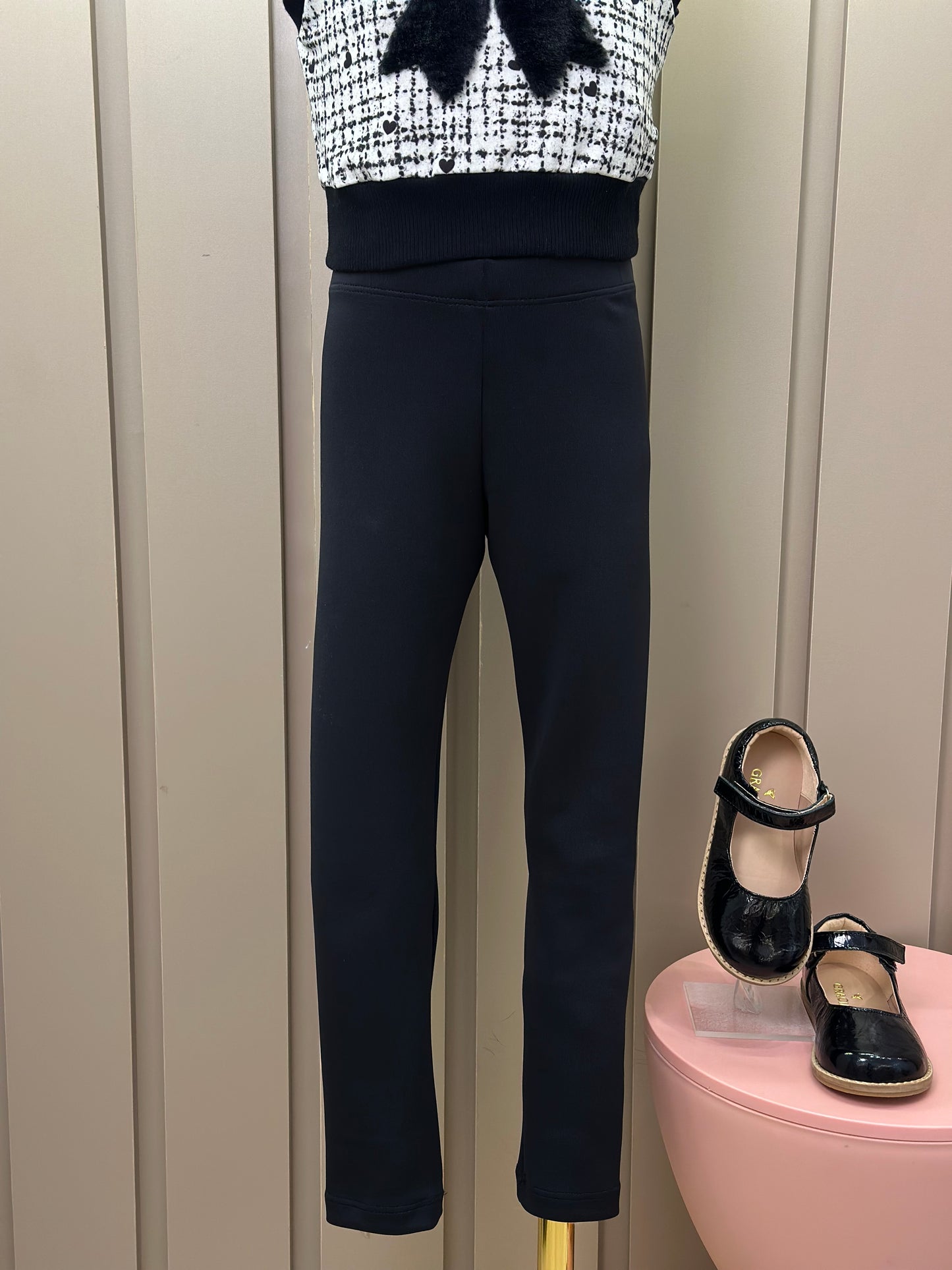 Conjunto Infantil Trio Blusa Comfy, Colete Tweed Molecotton e Legging Fly Tech Preta  - Infanti