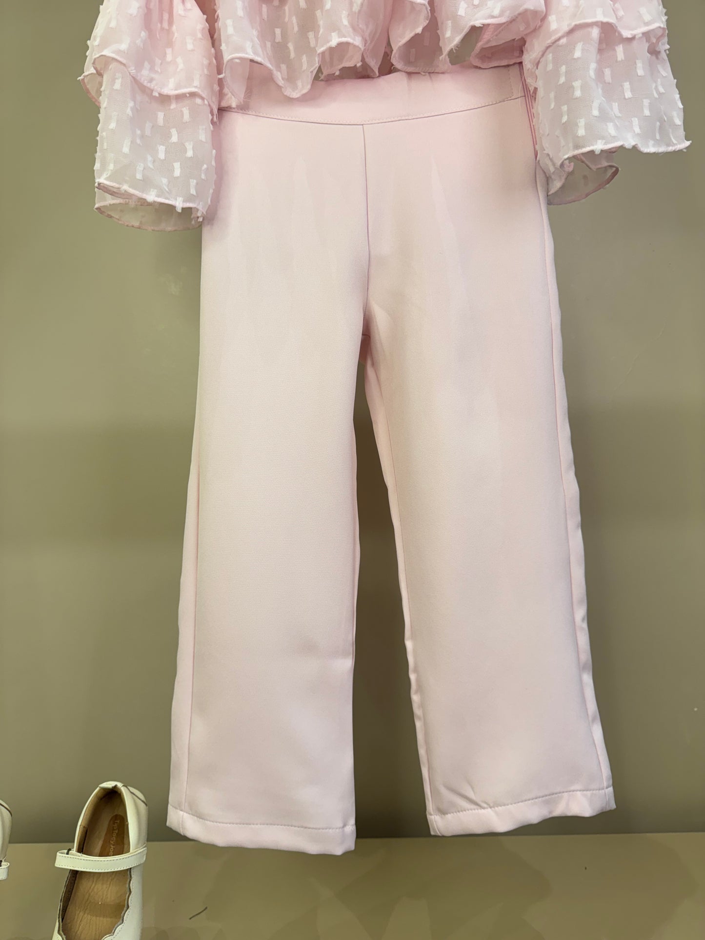 Conjunto Infantil Blusa Chiffon com Babados e Calça Alfaiataria - Luluzinha