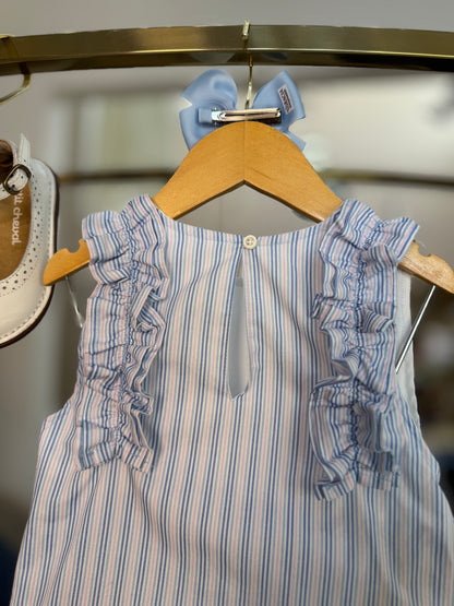 Conjunto Infantil Clássico de Algodão Bordado Azul - Charpey