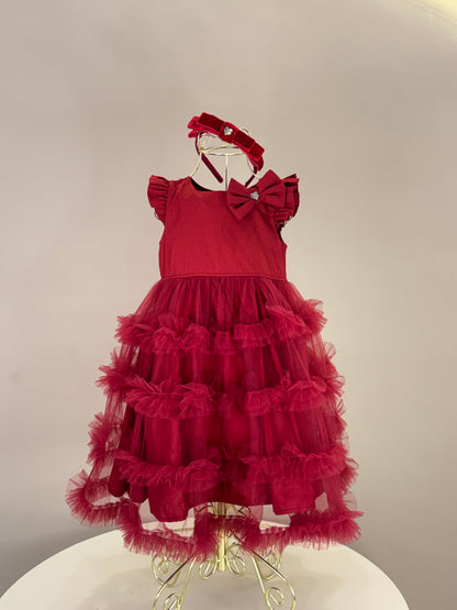 Vestido Infantil de Festa Saia Frufru Bala de Cereja - Pituchinhus