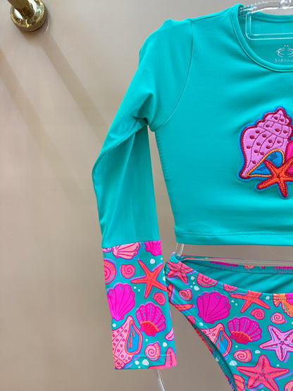 Biquíni Infantil Cropped Fernanda Est. Conchas - Siri Kids