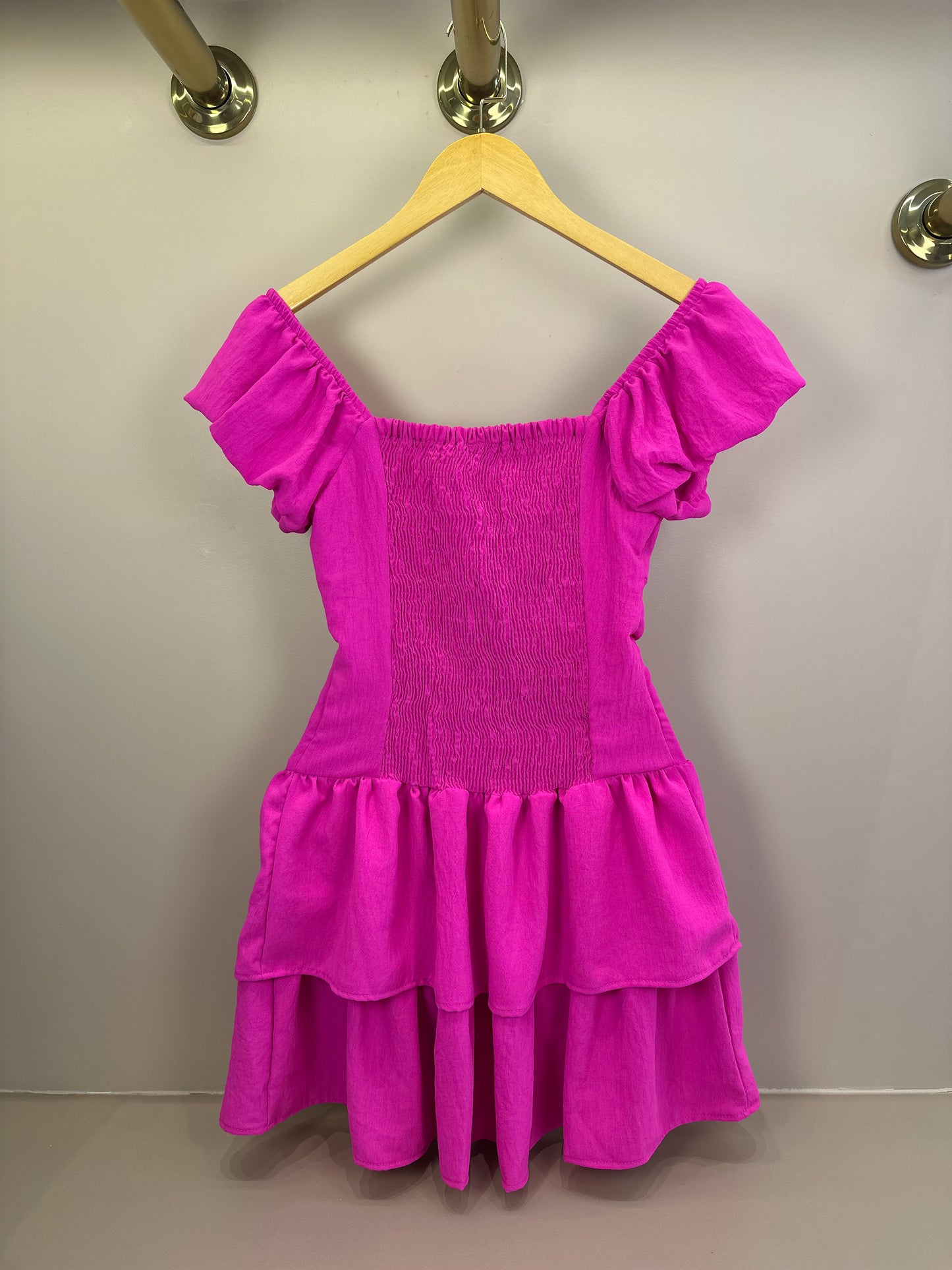 Vestido Teen Crepe Babados Pink - Two In