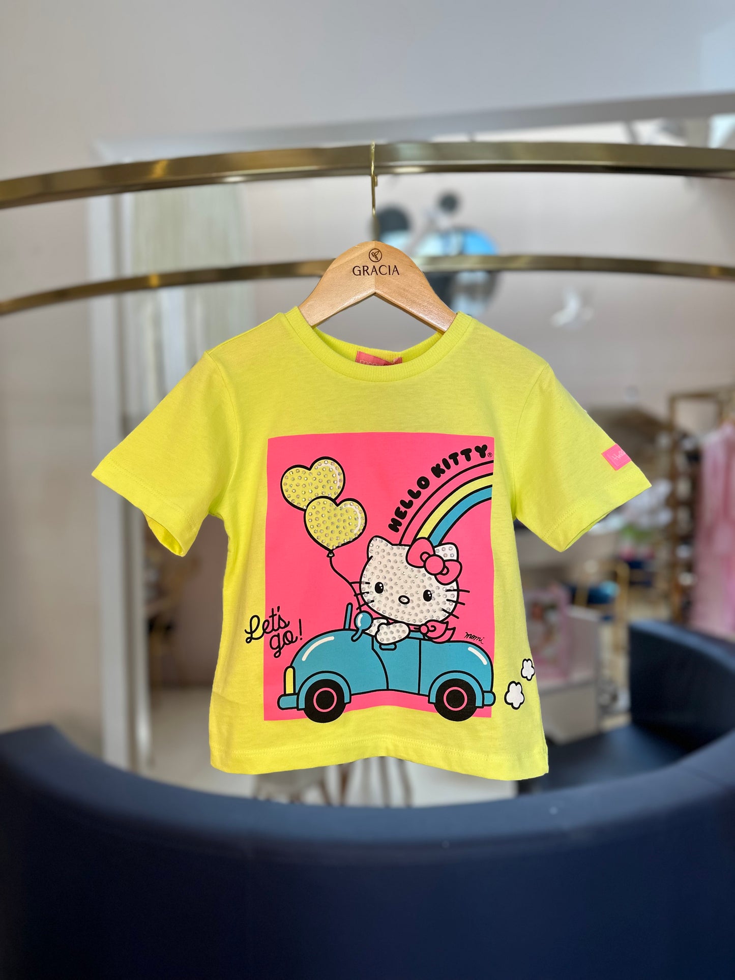 Blusa Infantil Hello Kitty Carro Verde Melão - Momi