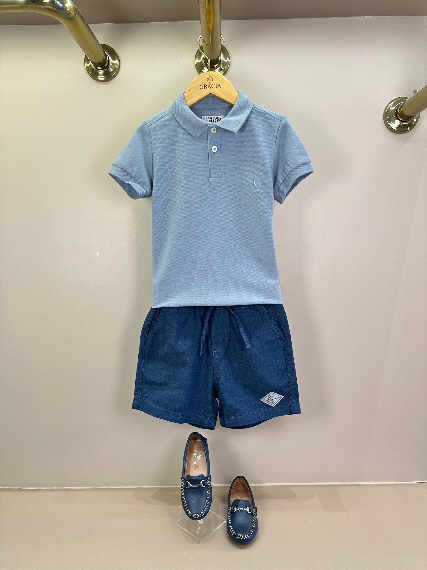 Polo Infantil Piquet Básica Azul Claro - Reserva Mini