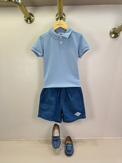 Polo Infantil Piquet Básica Azul Claro - Reserva Mini
