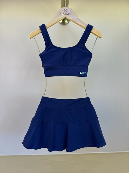 Conjunto Infantil Top Luciana Trilobal e Saia-shorts Larissa New Trip Marinho - Siri Sport