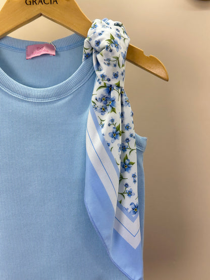 Blusa Infantil Regata Lenço Floral - Luluzinha