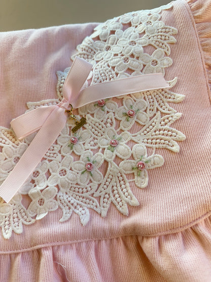 Saída de Maternidade de Algodão Luxo Rosa - Roana