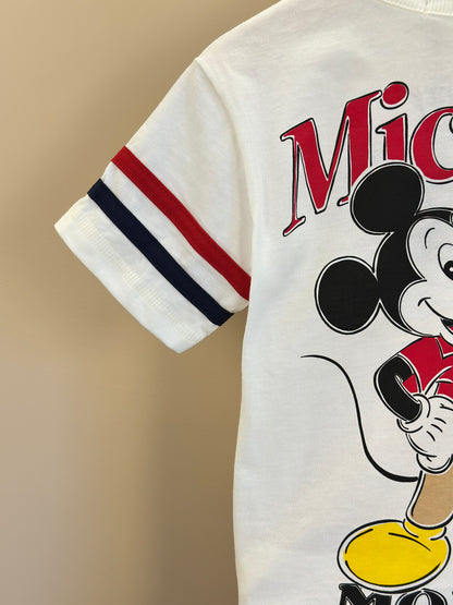 Conjunto Infantil Camiseta Pérola Mickey e Bermuda Sarja Bege - Youccie