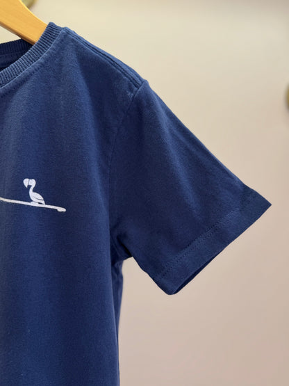 Camiseta Infantil Marinho Estampada Costas - Dudes