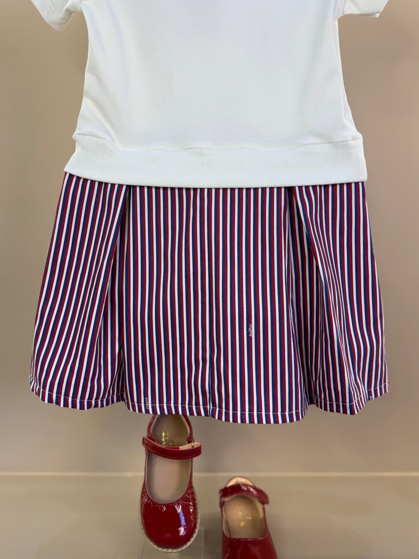 Vestido Infantil MC Hello Kitty Listras Navy Off White - Momi